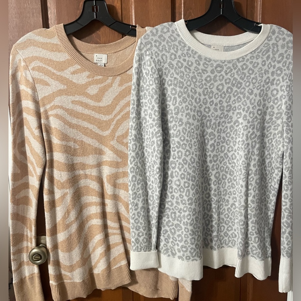A New Day Target animal print sweaters.